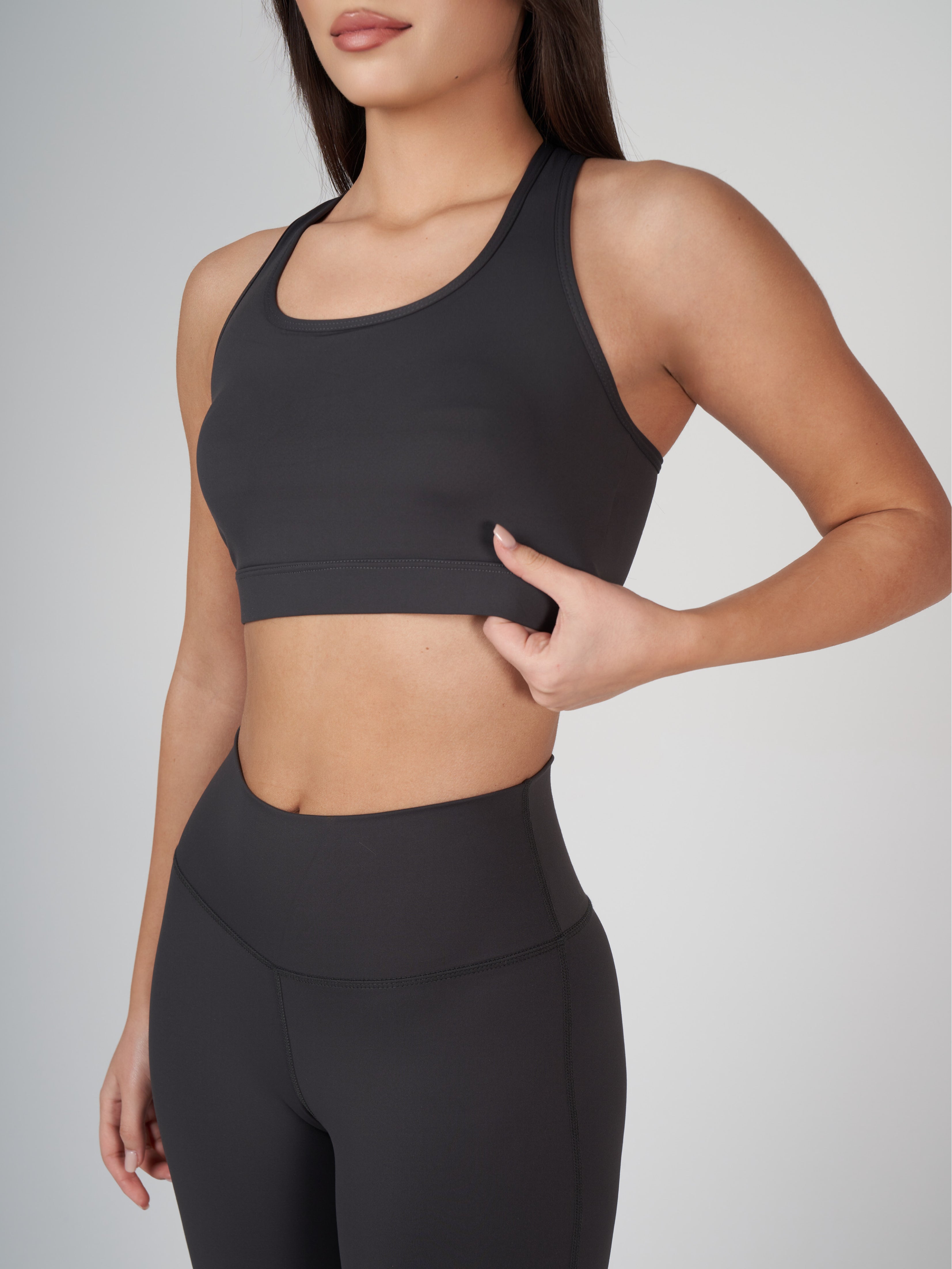 Raina Cross Bra - Dark Grey