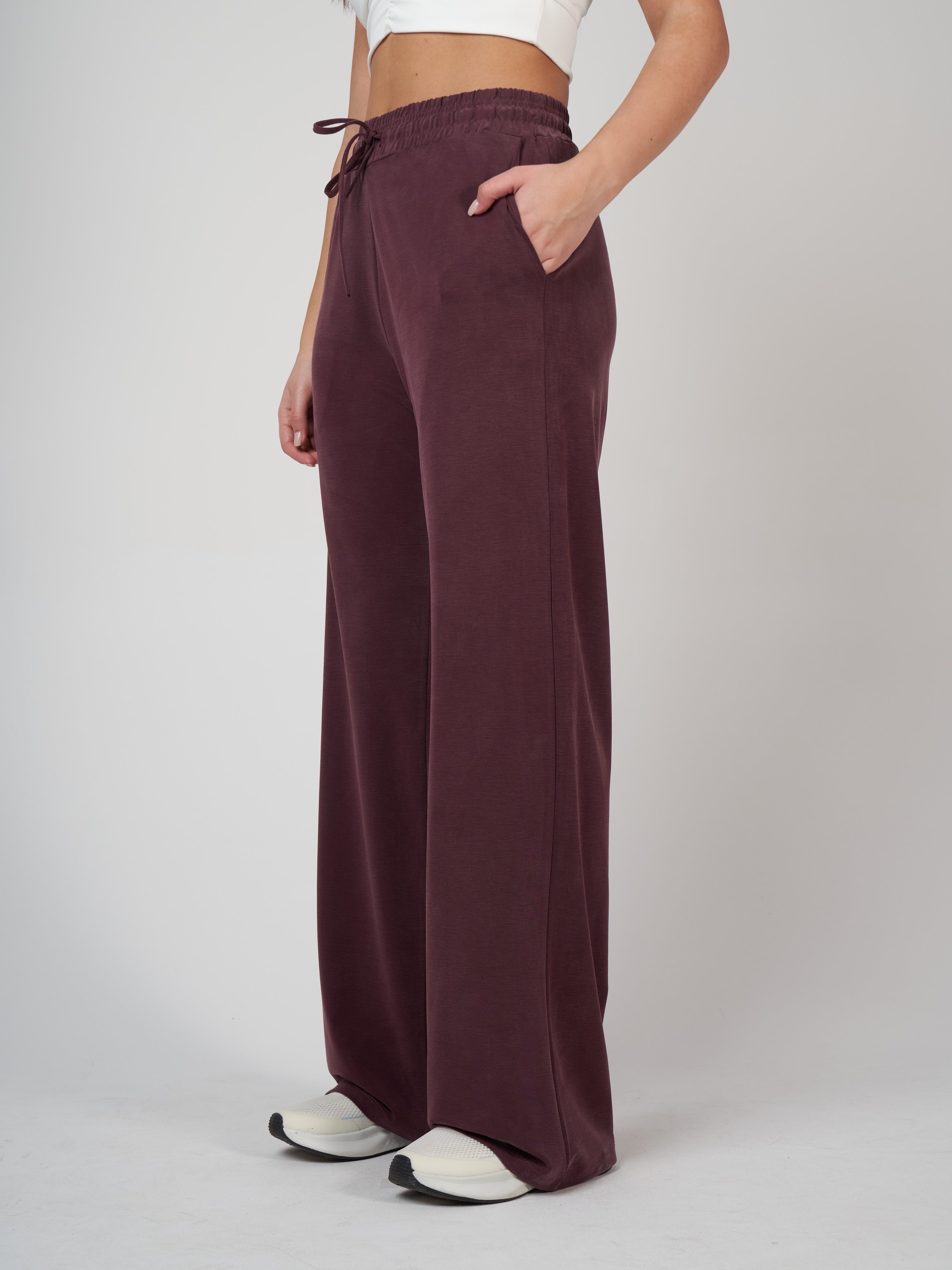 Elara Modal Palazzo Pants - Damson