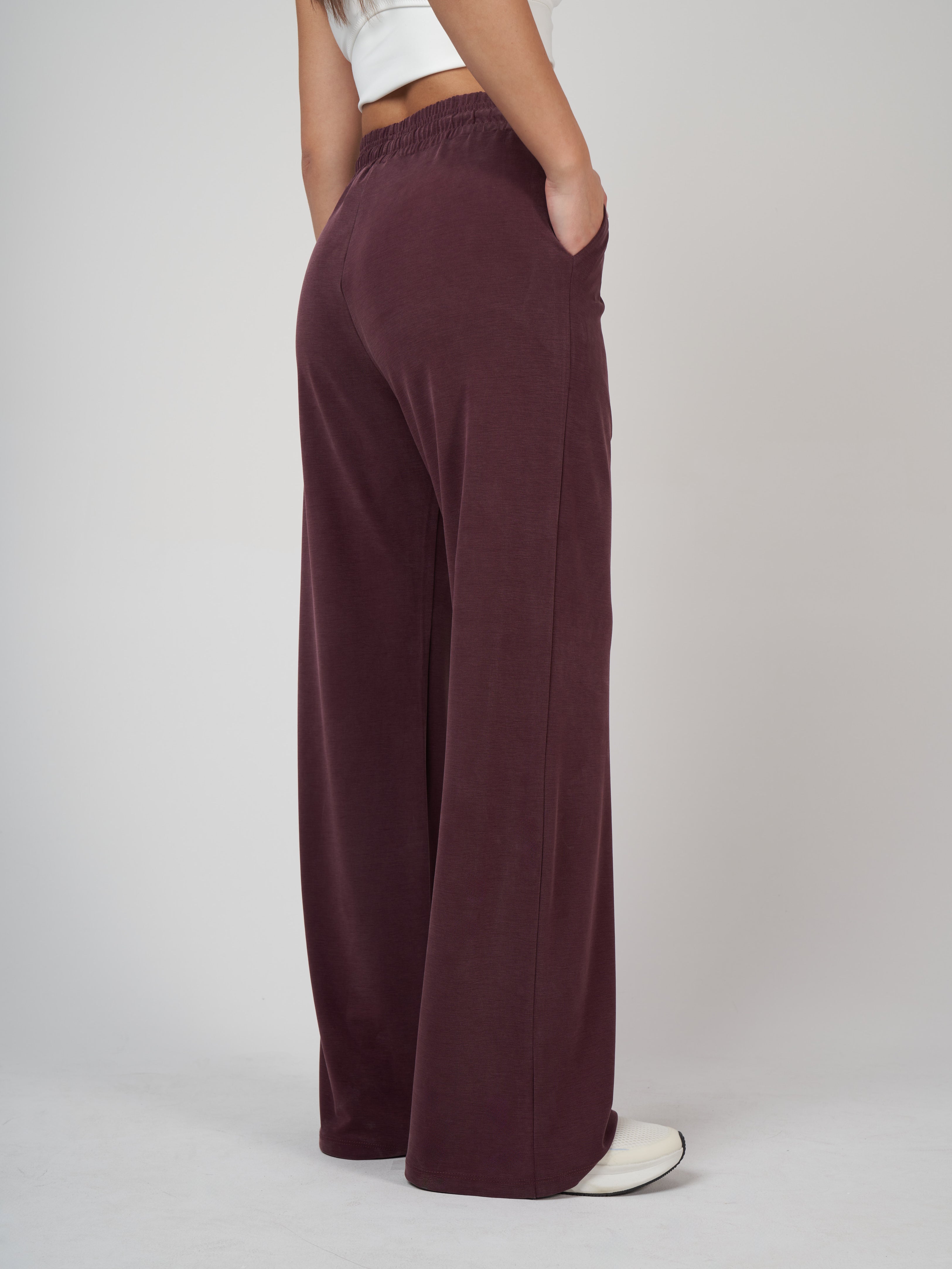 Elara Modal Palazzo Pants - Damson