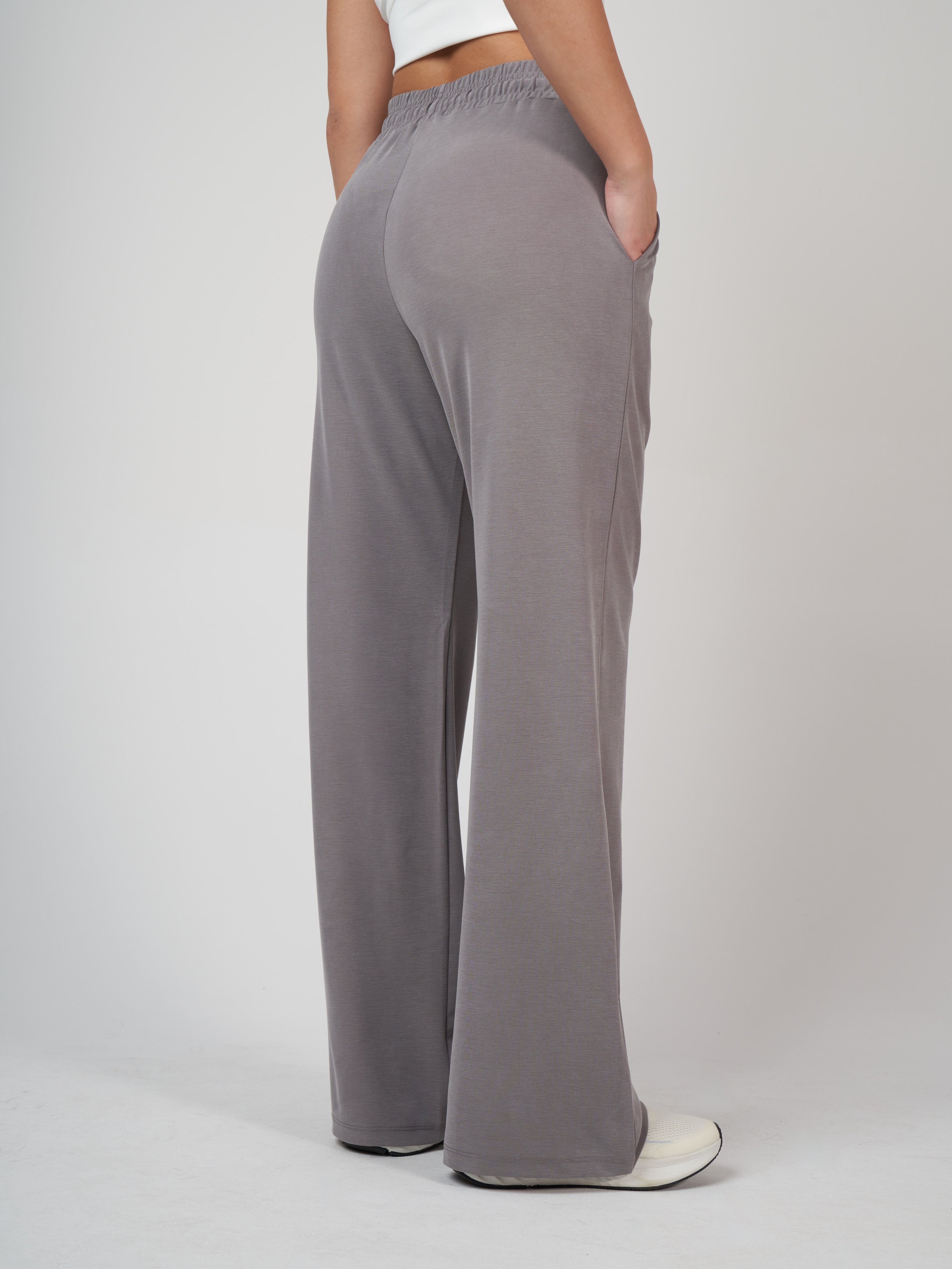 Elara Modal Palazzo Pants - Grey