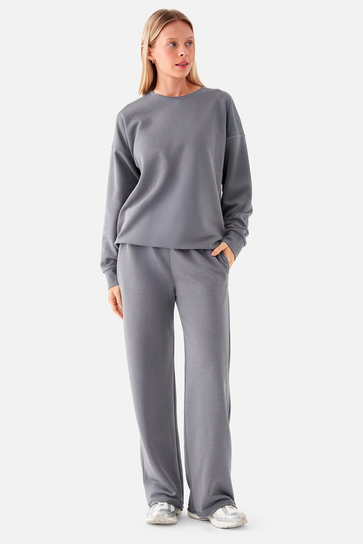 Amelia Flare Sweatpants - Dark Grey