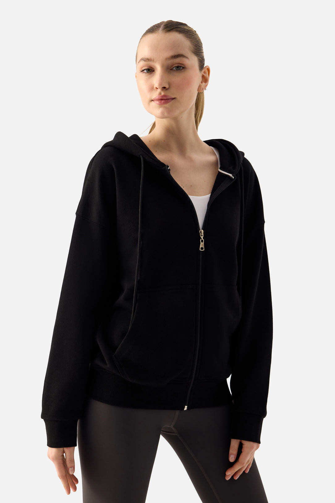 Luna Zip-Up Hoodie - Black