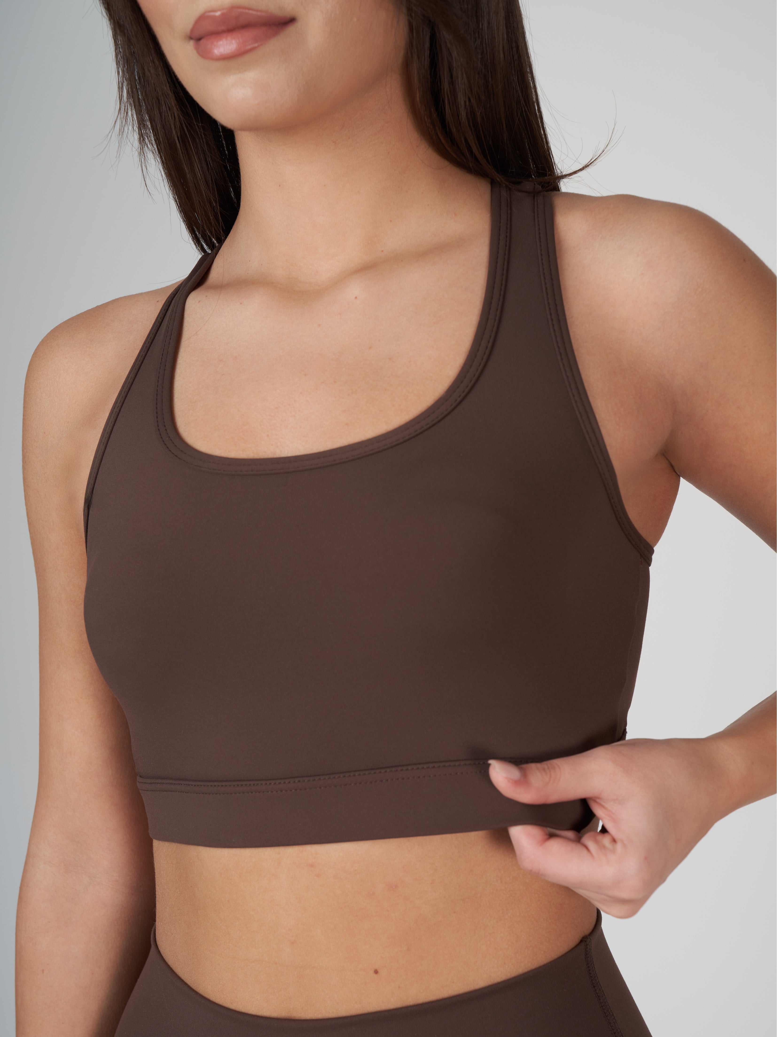 Raina Cross Bra - Bitter Brown