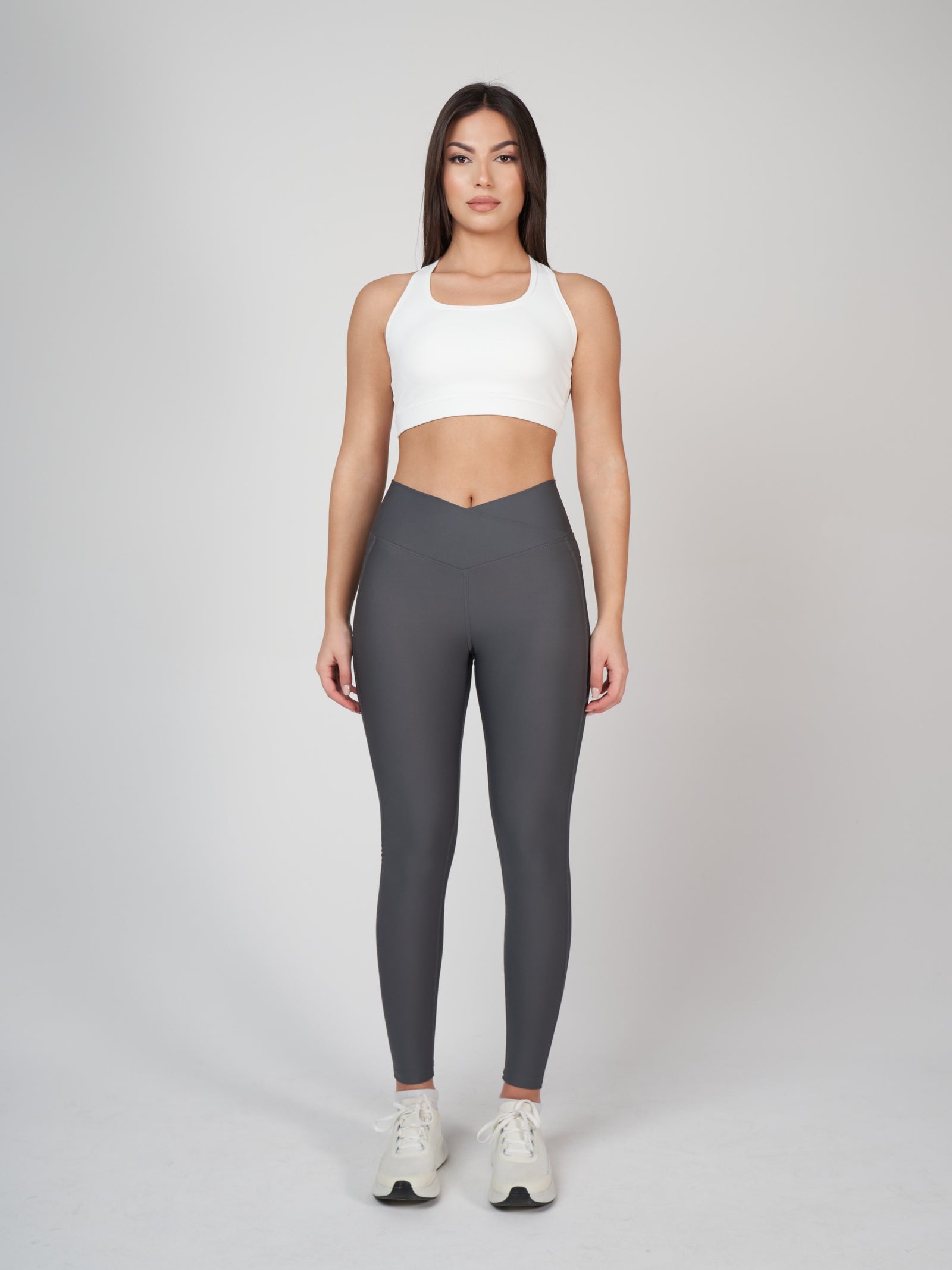 Adele Cross Waist Хеланки - Dark Grey