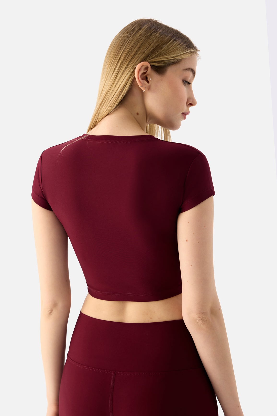 Melina Short Sleeve Top - Maroon