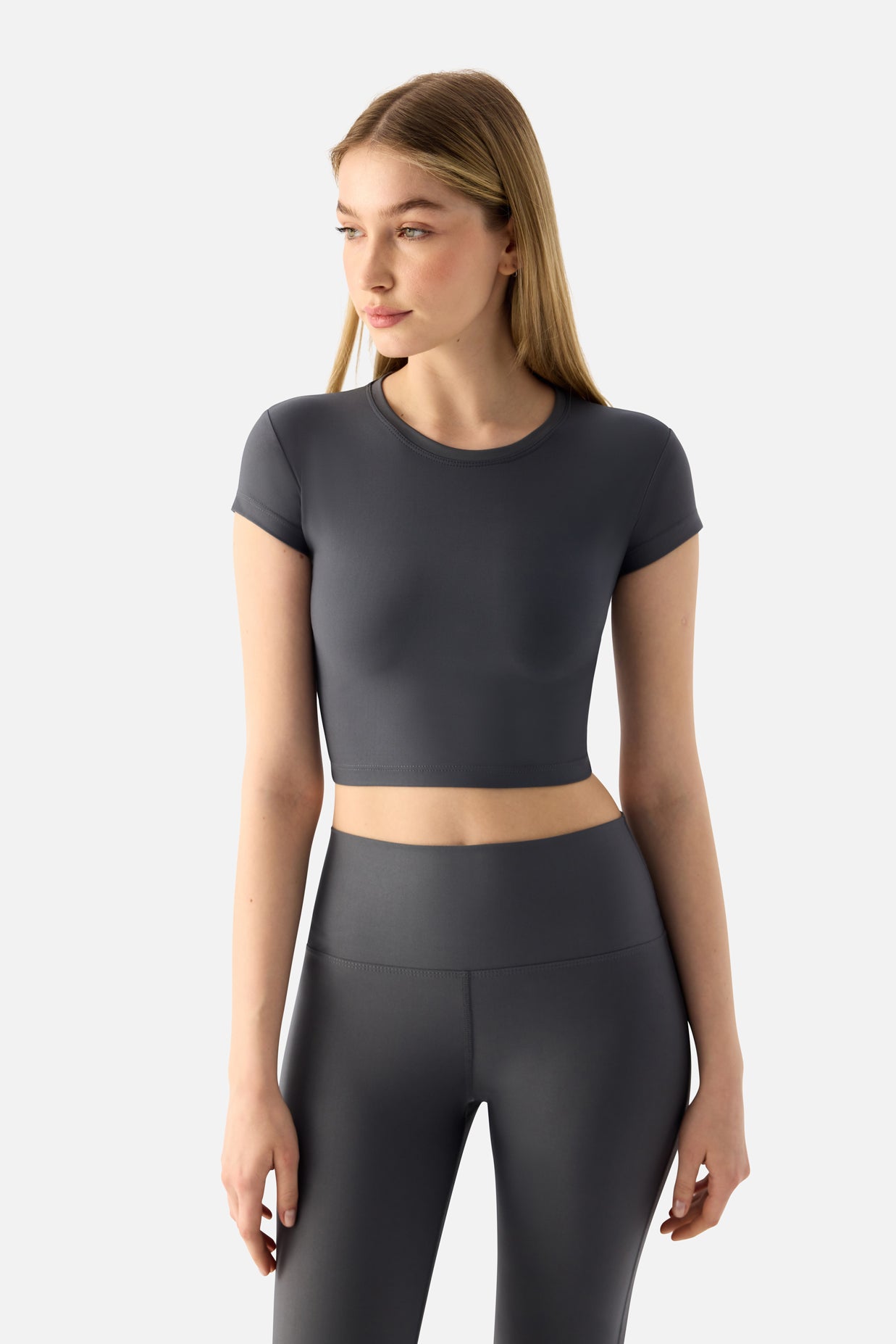 Melina Short Sleeve Top - Dark Grey